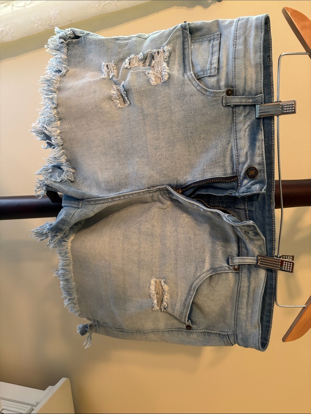 Distressed Light Blue Women’s Denim Shorts
